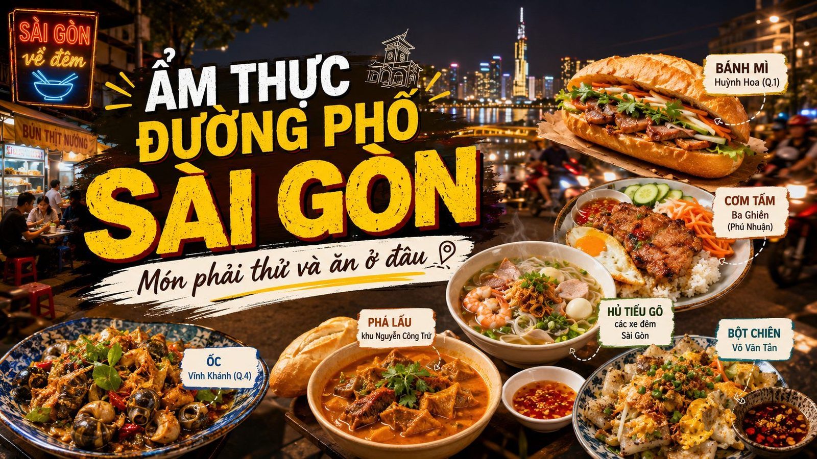 Ẩm thực đường phố Sài Gòn: món phải thử và ăn ở đâu