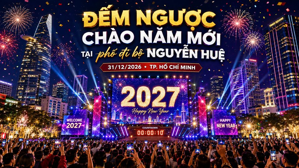 Đếm ngược chào năm mới tại phố đi bộ Nguyễn Huệ